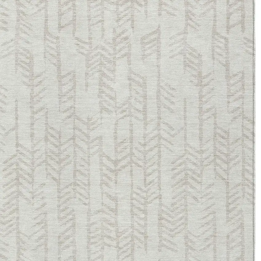 Ivory And Beige Tribal Washable Indoor Outdoor Area Rug Photo 6
