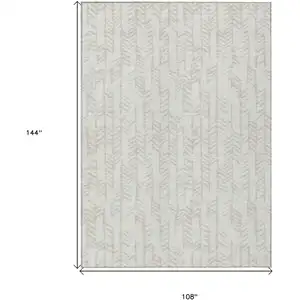 Photo of Ivory And Beige Tribal Washable Indoor Outdoor Area Rug