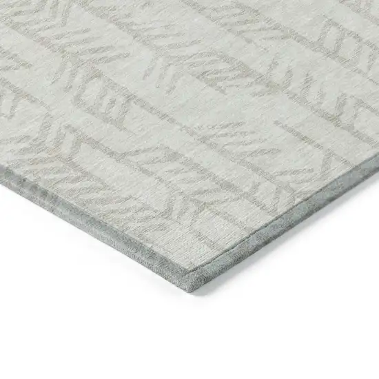 Ivory And Beige Tribal Washable Indoor Outdoor Area Rug Photo 5