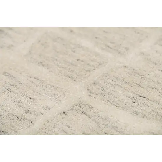 Ivory And Beige Wool Abstract Hand Tufted Area Rug Photo 4