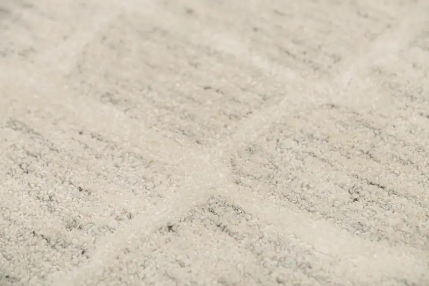 Ivory And Beige Wool Abstract Hand Tufted Area Rug Photo 4