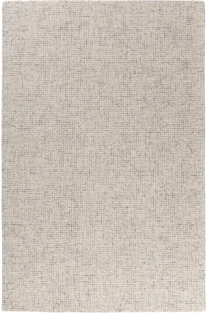 Ivory And Beige Wool Checkered Hand Tufted Square Rug Photo 2