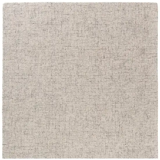 Ivory And Beige Wool Checkered Hand Tufted Square Rug Photo 5