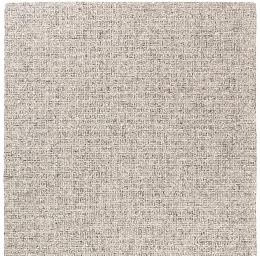 Ivory And Beige Wool Checkered Hand Tufted Square Rug Photo 5