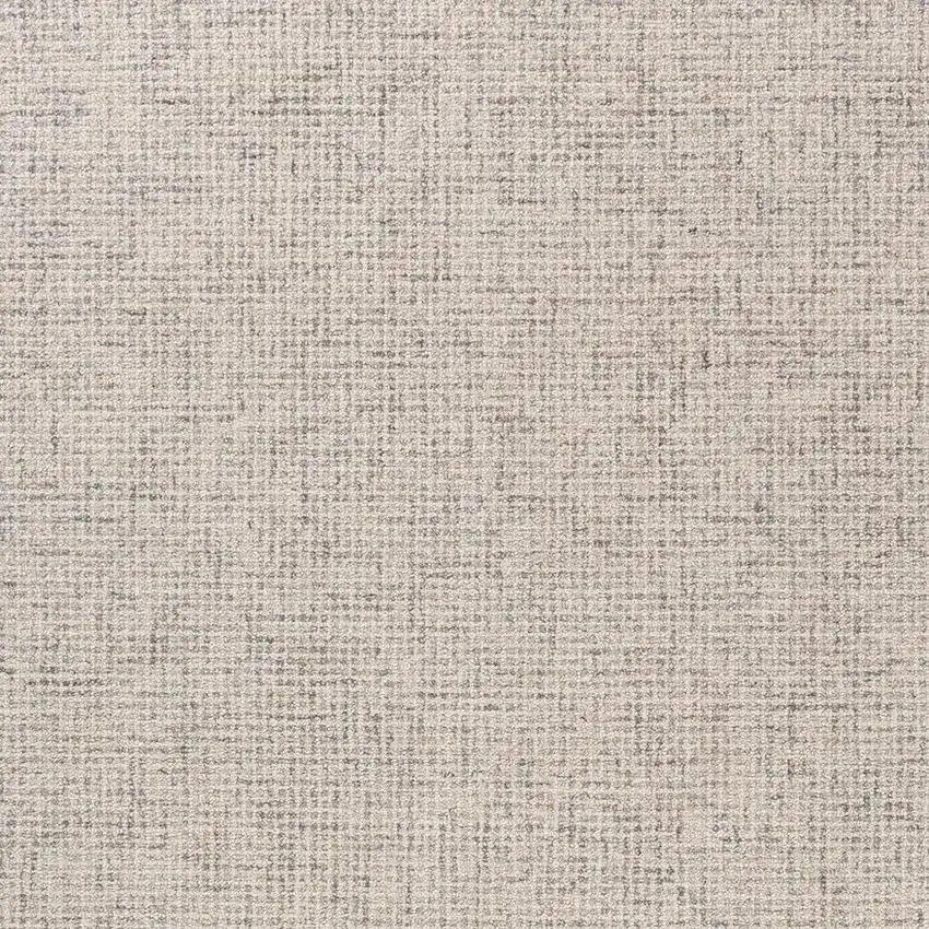 Ivory And Beige Wool Checkered Hand Tufted Square Rug Photo 4