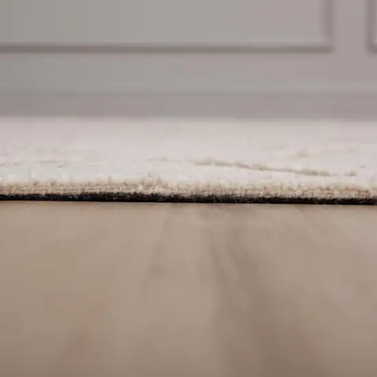 Ivory And Beige Wool Geometric Hand Tufted Area Rug Photo 6