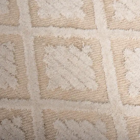 Ivory And Beige Wool Geometric Hand Tufted Area Rug Photo 4