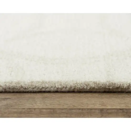 Ivory And Beige Wool Geometric Hand Tufted Area Rug Photo 5