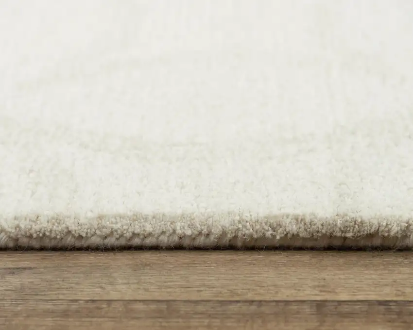 Ivory And Beige Wool Geometric Hand Tufted Area Rug Photo 5