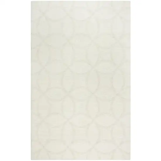 Ivory And Beige Wool Geometric Hand Tufted Area Rug Photo 1