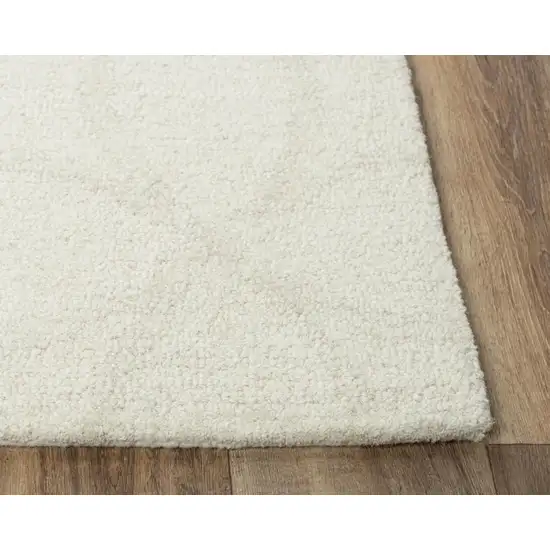 Ivory And Beige Wool Geometric Hand Tufted Area Rug Photo 2