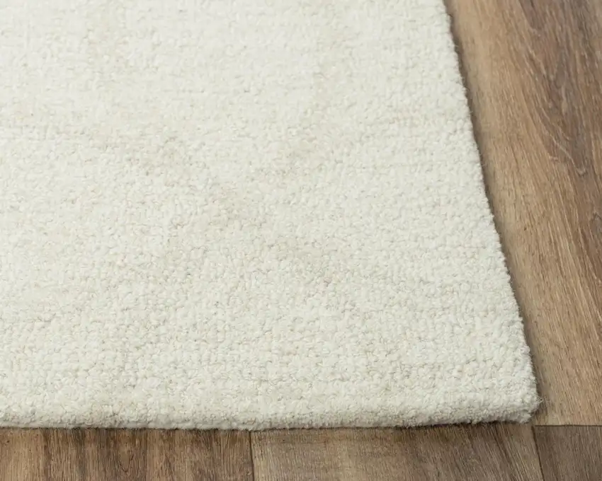 Ivory And Beige Wool Geometric Hand Tufted Area Rug Photo 2