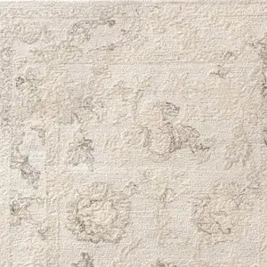 Photo of Ivory And Beige Wool Medallion Hand Tufted Square Rug