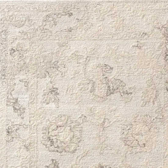 Ivory And Beige Wool Medallion Hand Tufted Square Rug Photo 4