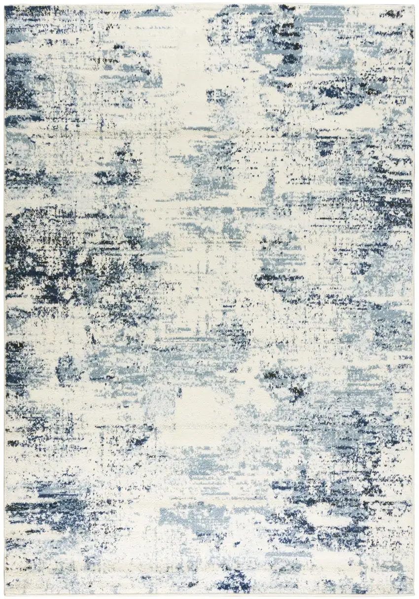 Ivory And Black Abstract Area Rug Photo 2