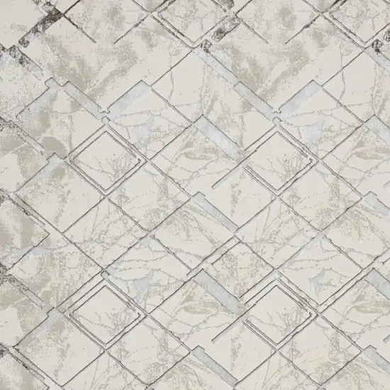 Ivory And Black Geometric Area Rug Photo 2