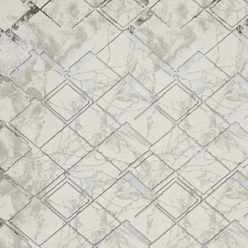 Ivory And Black Geometric Area Rug Photo 2