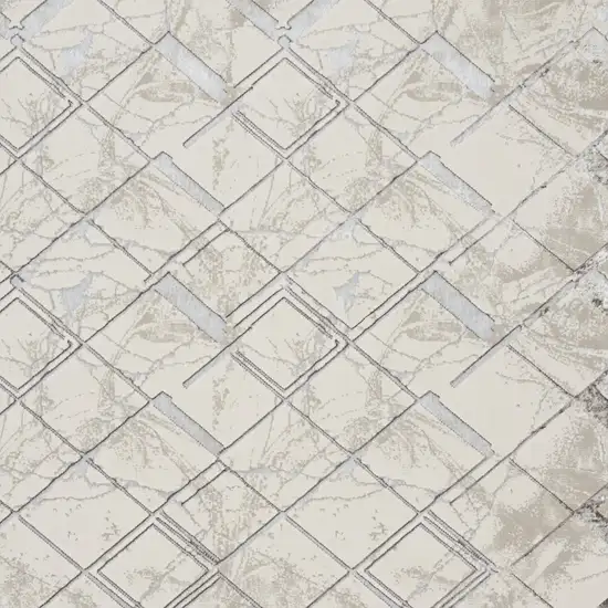 Ivory And Black Geometric Area Rug Photo 7