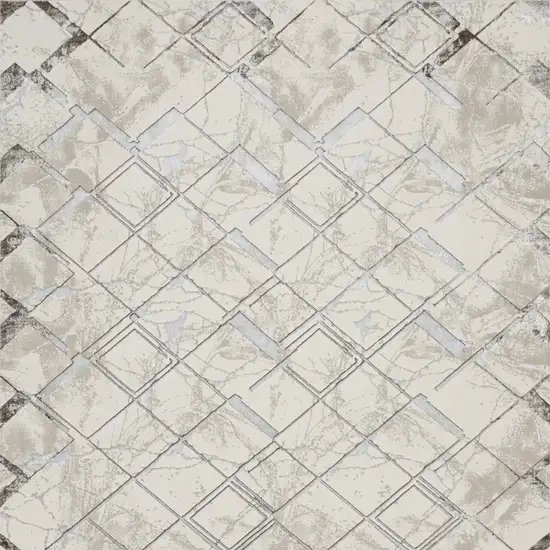 Ivory And Black Geometric Area Rug Photo 8