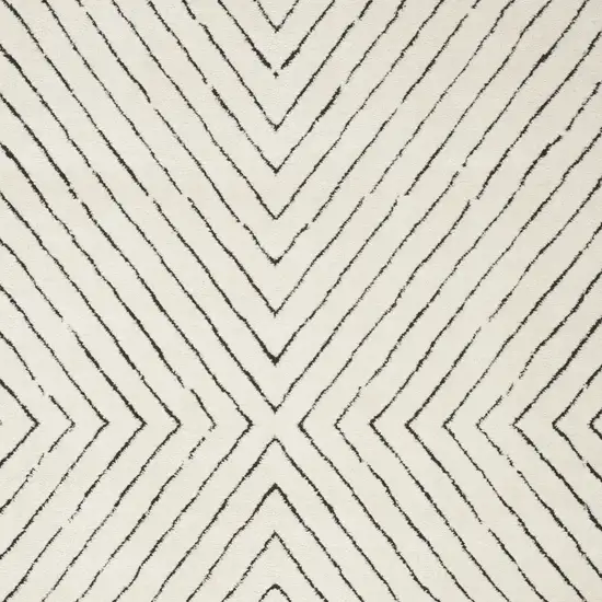 Ivory And Black Geometric Area Rug Photo 7