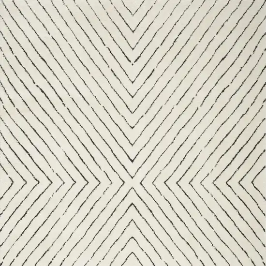 Ivory And Black Geometric Area Rug Photo 4