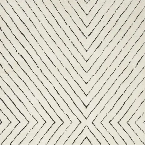 Ivory And Black Geometric Area Rug Photo 3