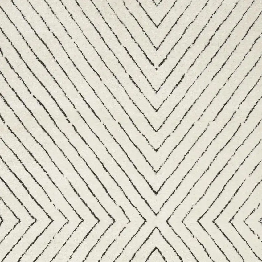 Ivory And Black Geometric Area Rug Photo 3
