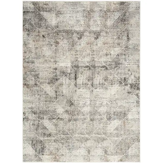 Ivory And Black Geometric Area Rug Photo 7