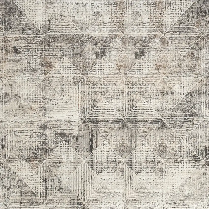 Ivory And Black Geometric Area Rug Photo 8