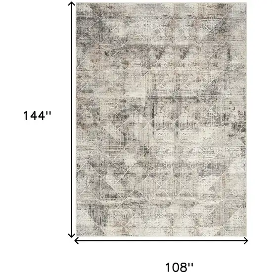 Ivory And Black Geometric Area Rug Photo 3