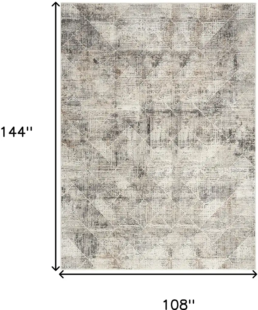 Ivory And Black Geometric Area Rug Photo 3