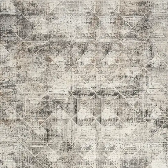 Ivory And Black Geometric Area Rug Photo 9