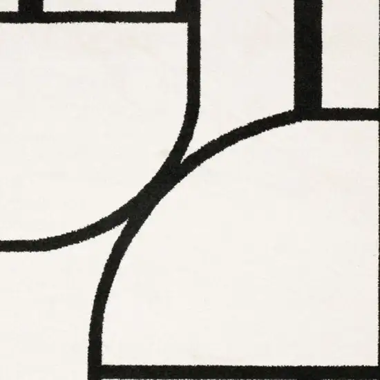 Ivory And Black Geometric Area Rug Photo 3