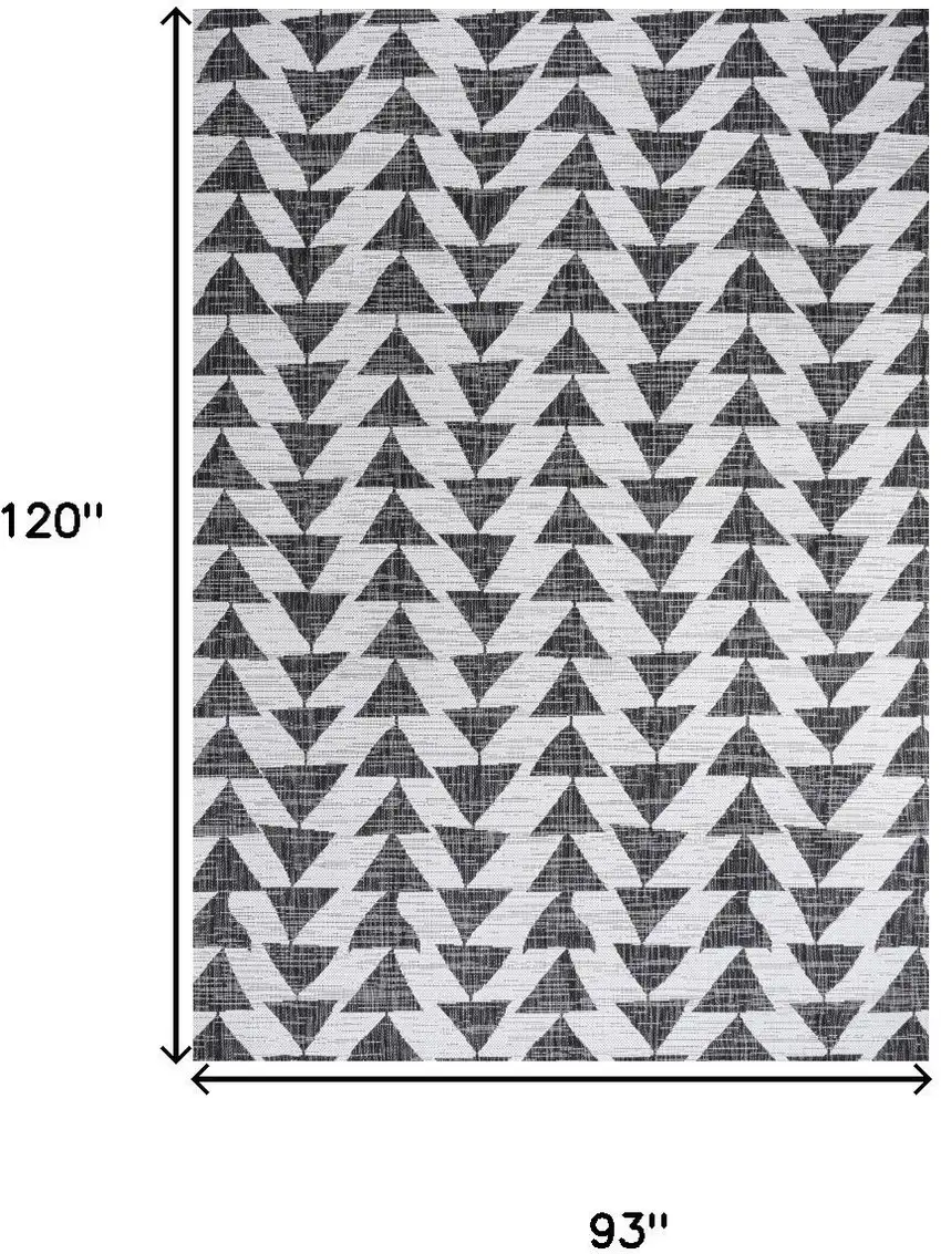 Ivory And Black Geometric Indoor Outdoor Area Rug Photo 3