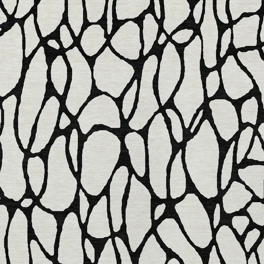 Ivory And Black Geometric Washable Indoor Outdoor Area Rug Photo 6