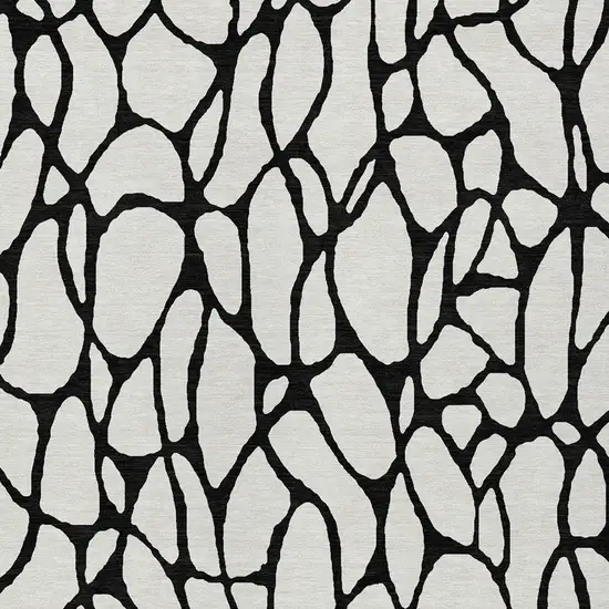 Ivory And Black Geometric Washable Indoor Outdoor Area Rug Photo 6