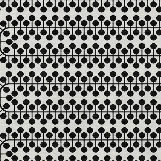 Ivory And Black Geometric Washable Indoor Outdoor Area Rug Photo 6