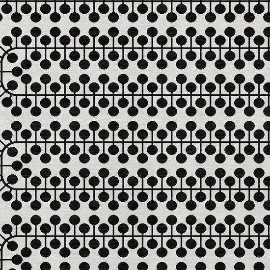 Ivory And Black Geometric Washable Indoor Outdoor Area Rug Photo 6