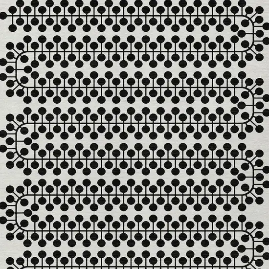 Ivory And Black Geometric Washable Indoor Outdoor Area Rug Photo 4