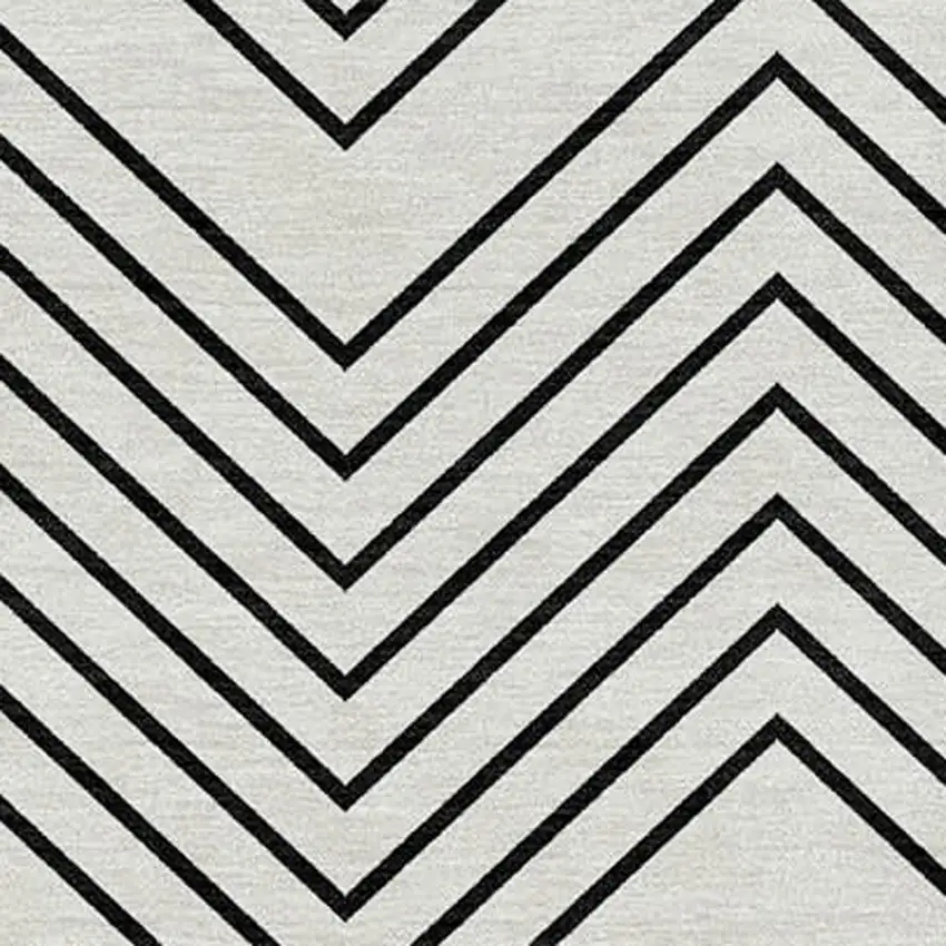 Ivory And Black Geometric Washable Indoor Outdoor Area Rug Photo 2