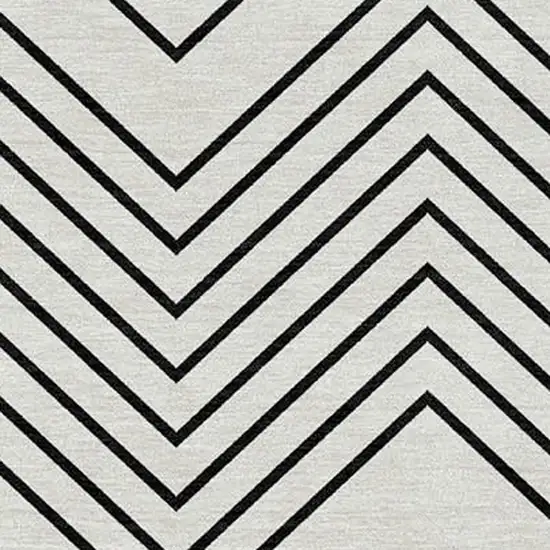 Ivory And Black Geometric Washable Indoor Outdoor Area Rug Photo 2