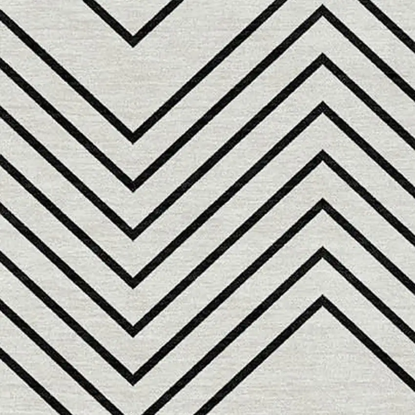 Ivory And Black Geometric Washable Indoor Outdoor Area Rug Photo 2