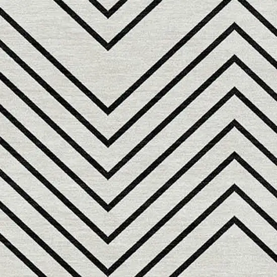Ivory And Black Geometric Washable Indoor Outdoor Area Rug Photo 2