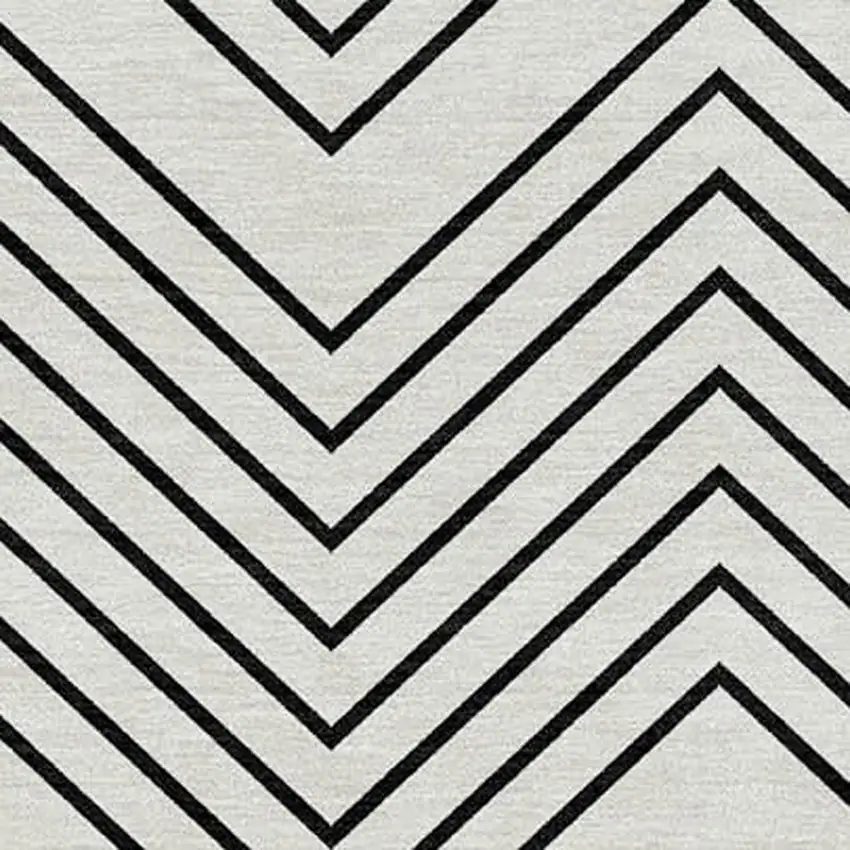 Ivory And Black Geometric Washable Indoor Outdoor Area Rug Photo 2