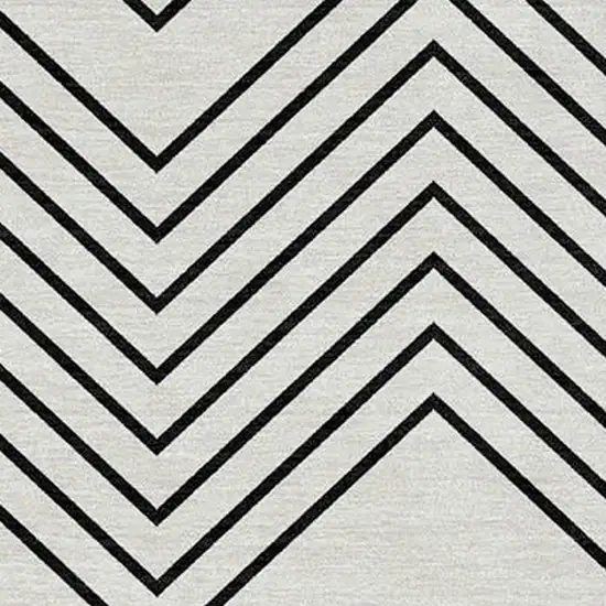 Ivory And Black Geometric Washable Indoor Outdoor Area Rug Photo 2