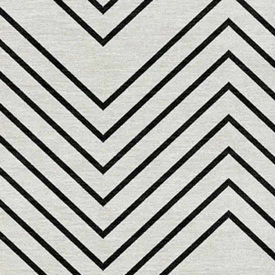 Ivory And Black Geometric Washable Indoor Outdoor Area Rug Photo 2