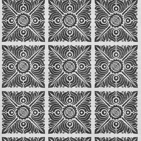 Ivory And Black Medallion Washable Area Rug With UV Protection Photo 3