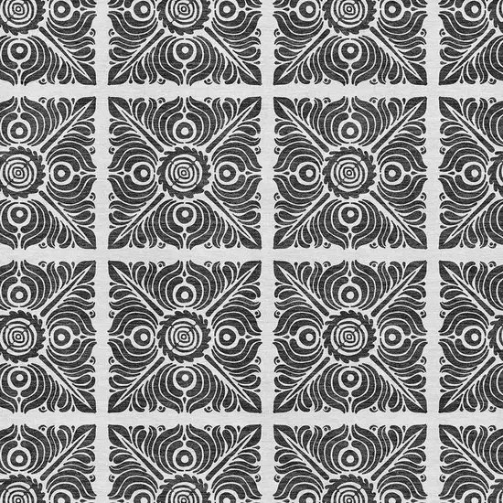 Ivory And Black Medallion Washable Area Rug With UV Protection Photo 3