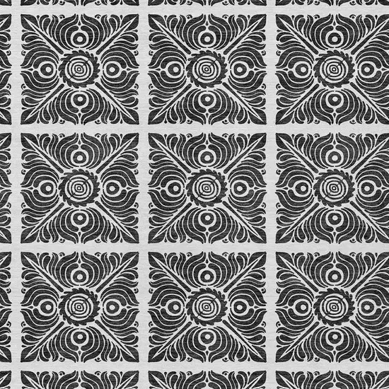 Ivory And Black Medallion Washable Indoor Outdoor Area Rug Photo 6