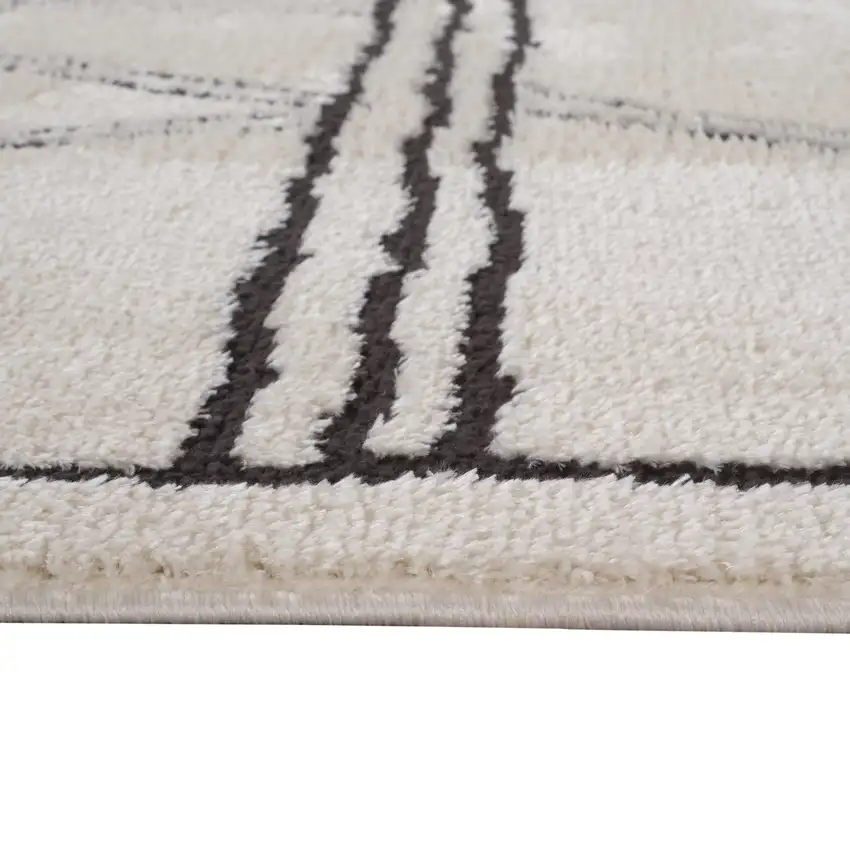 Ivory And Black Moroccan Runner Rug Photo 6